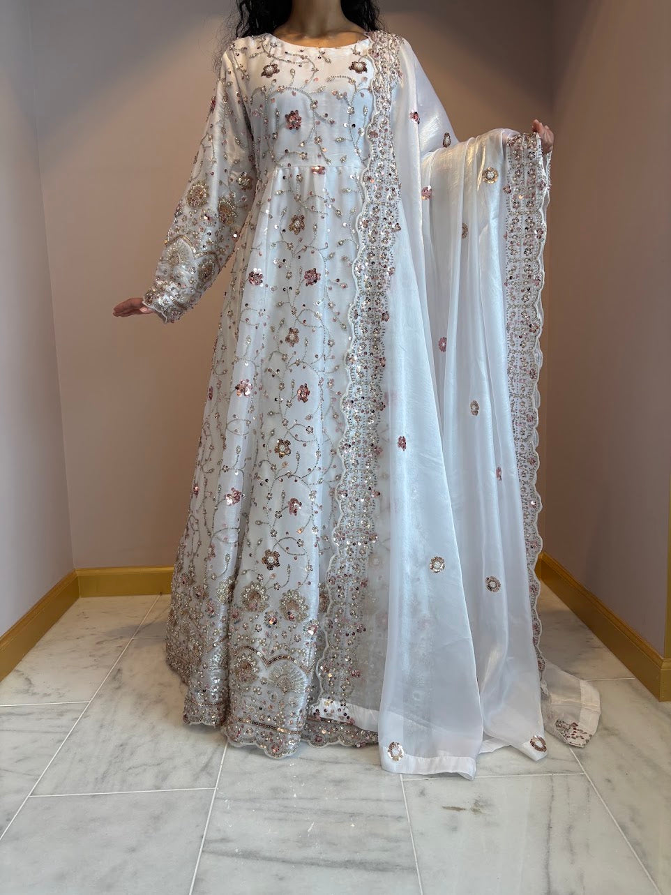 White Zeenat Maxi Gown