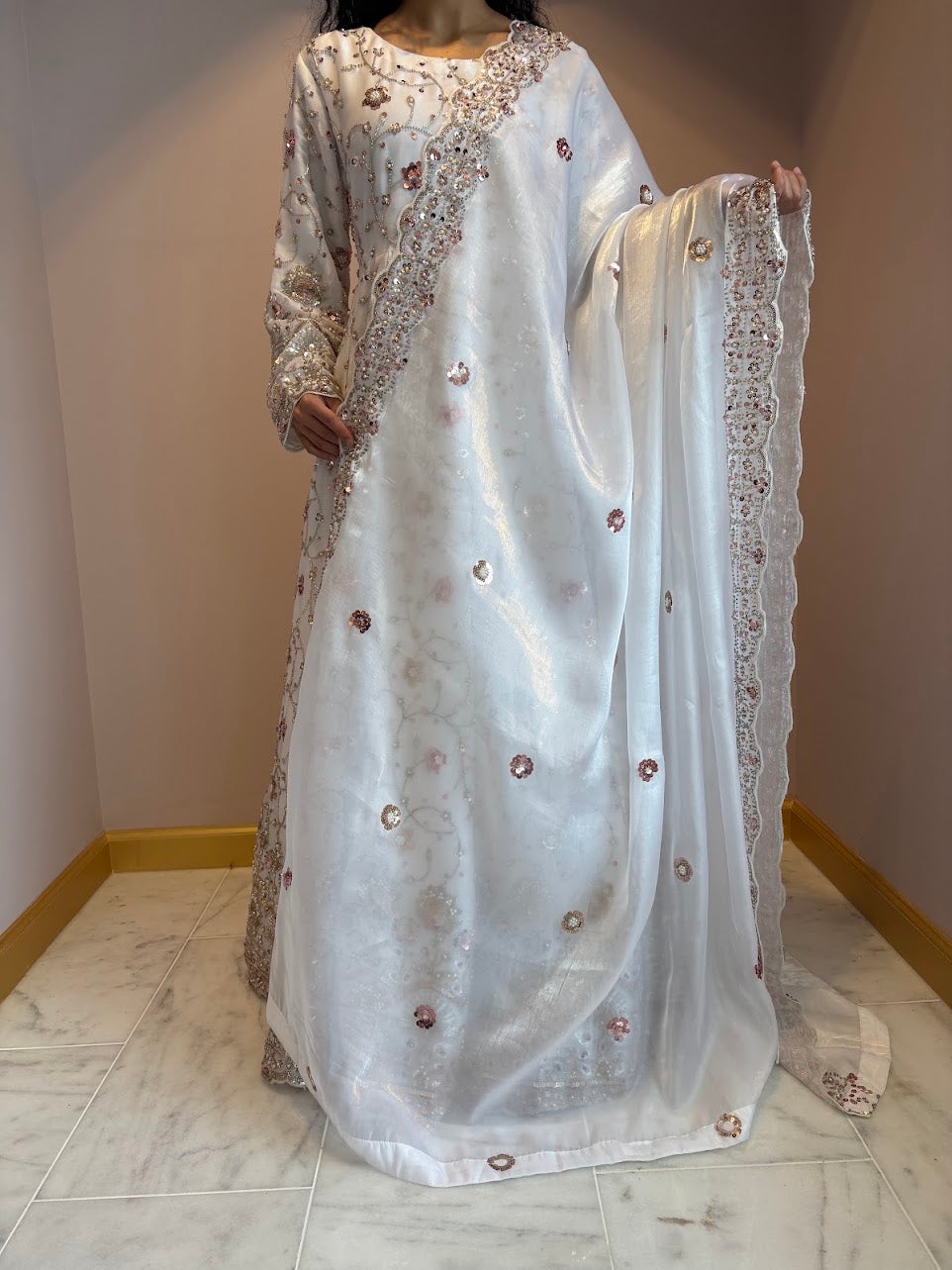 White Zeenat Maxi Gown