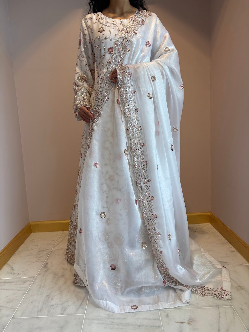 White Zeenat Maxi Gown