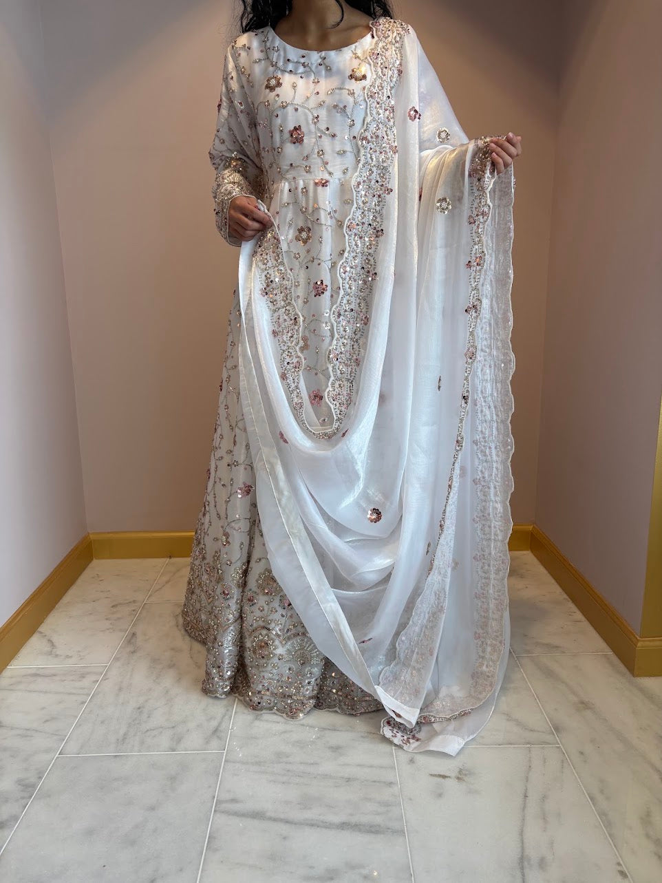 White Zeenat Maxi Gown