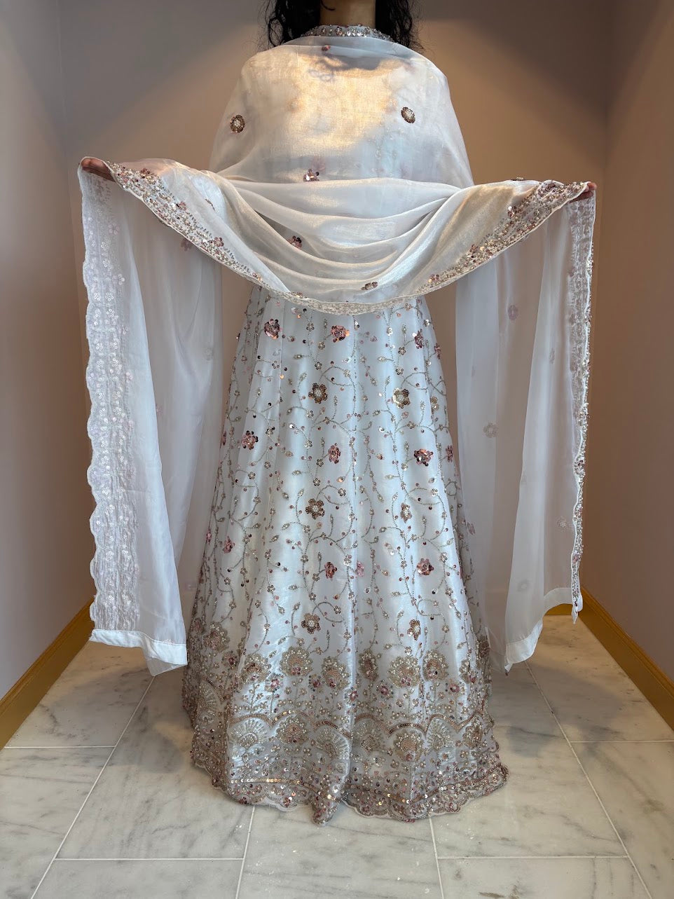 White Zeenat Maxi Gown