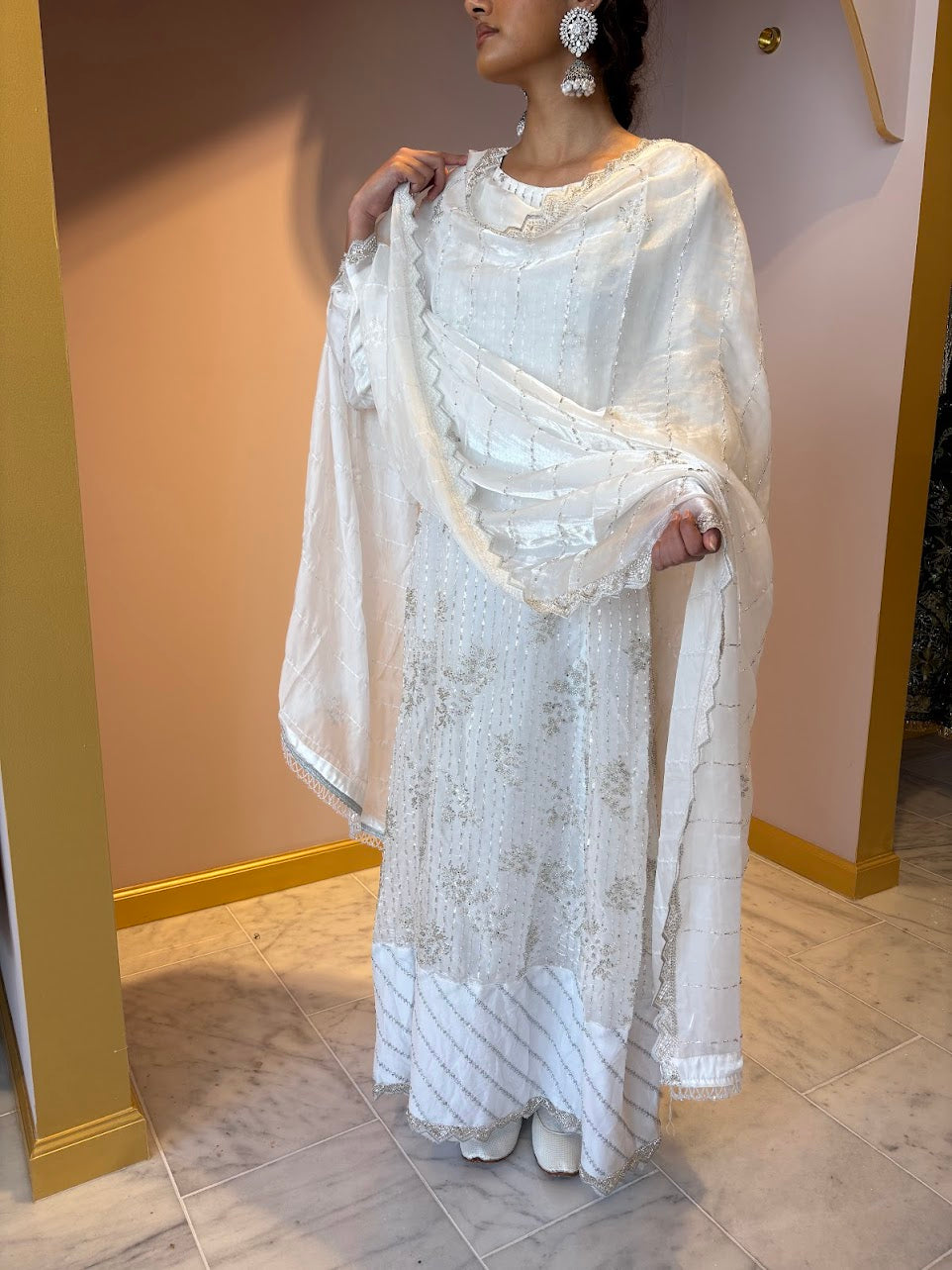 White Maxi Wedding Wear Dress