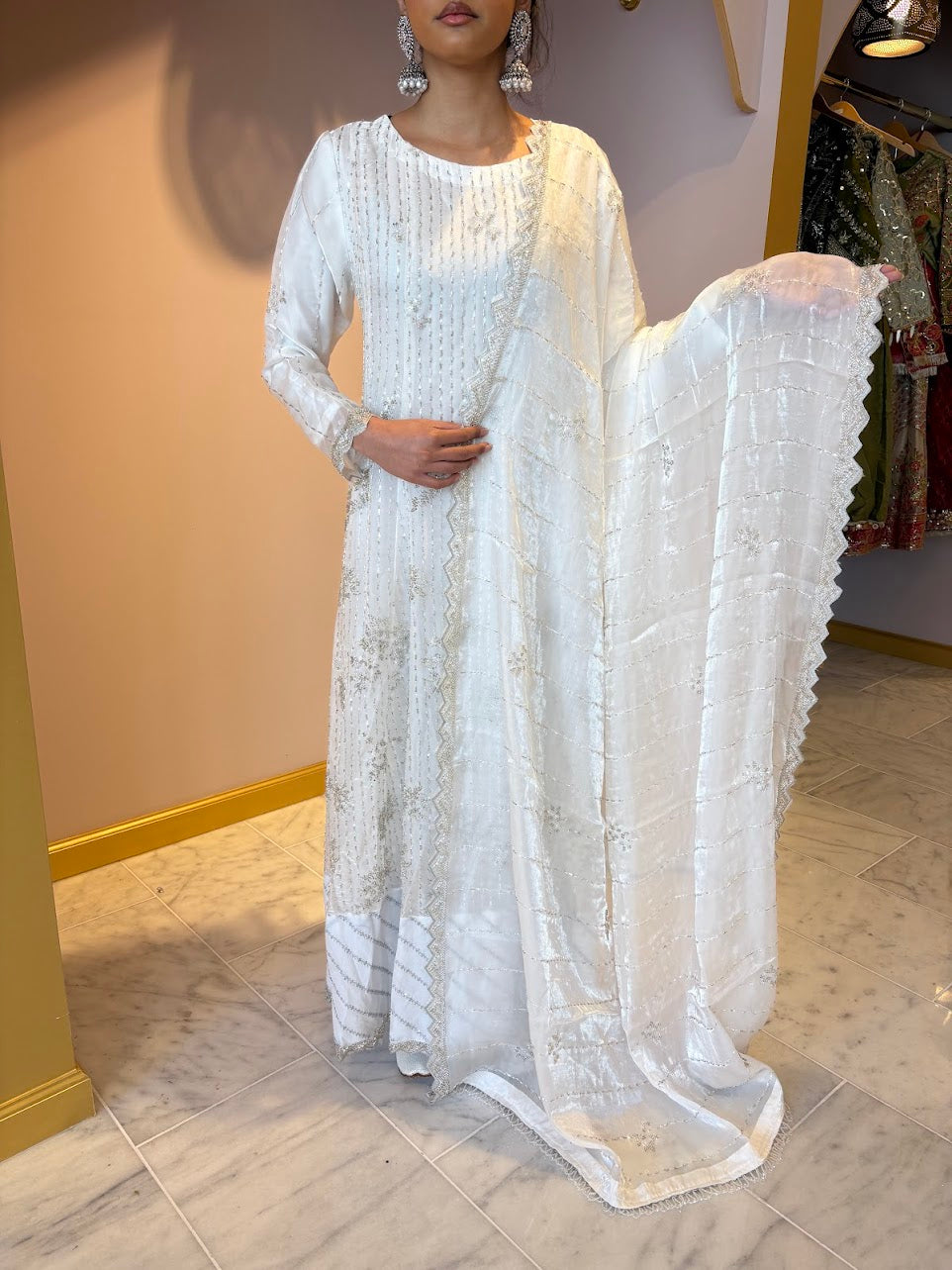 White Maxi Wedding Wear Dress