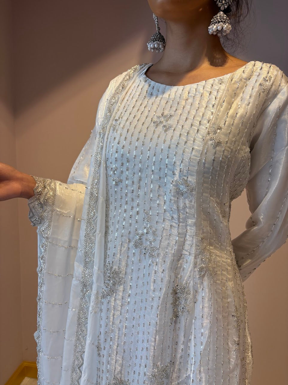 White Maxi Wedding Wear Dress